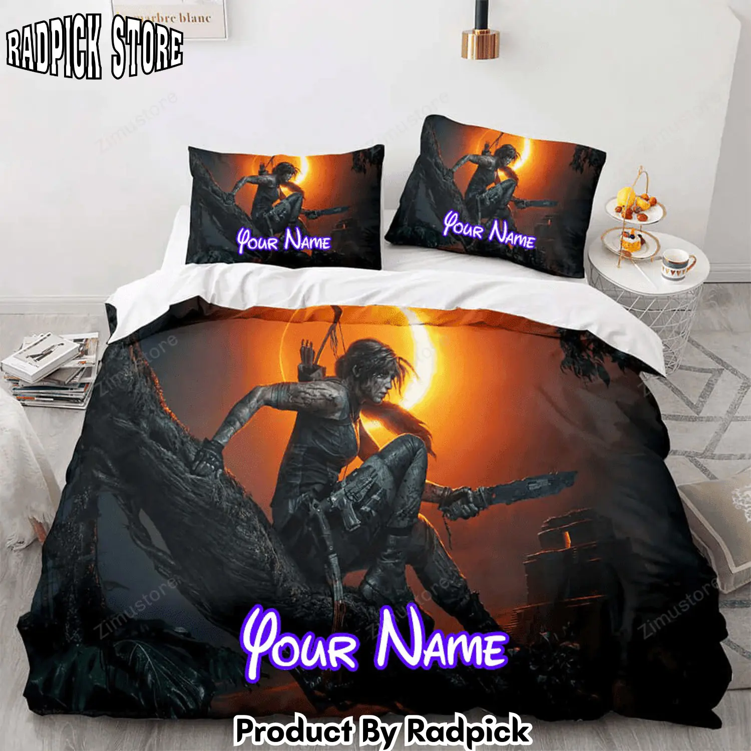 Radpick tomb raider cosplay comforter personalized name bedding sets duvet covers bed sheets7141 rp327692